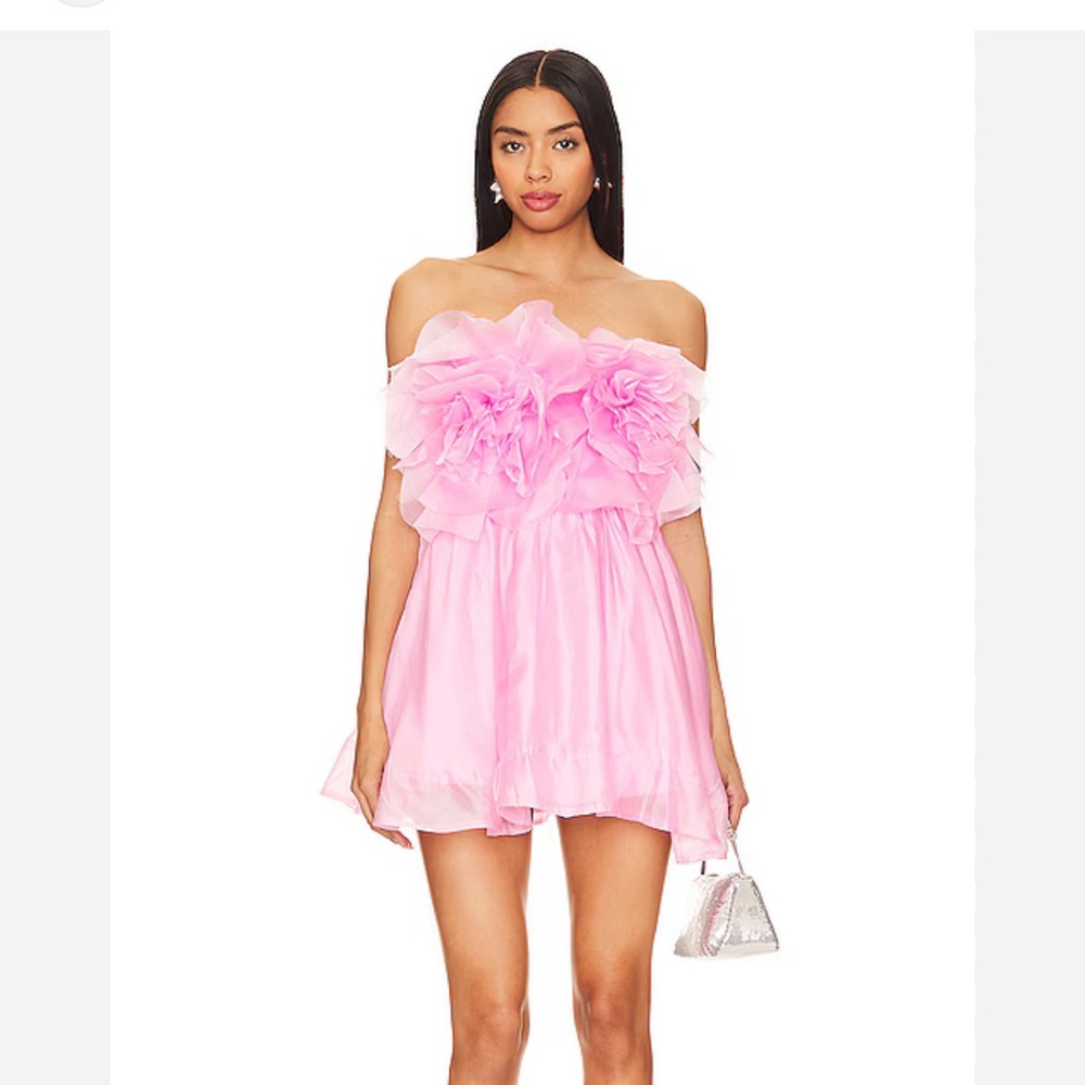 Bardot Pink Floral Off-Shoulder Mini Dress